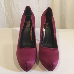 Top shop Boutique Wine Satin Platform Heels